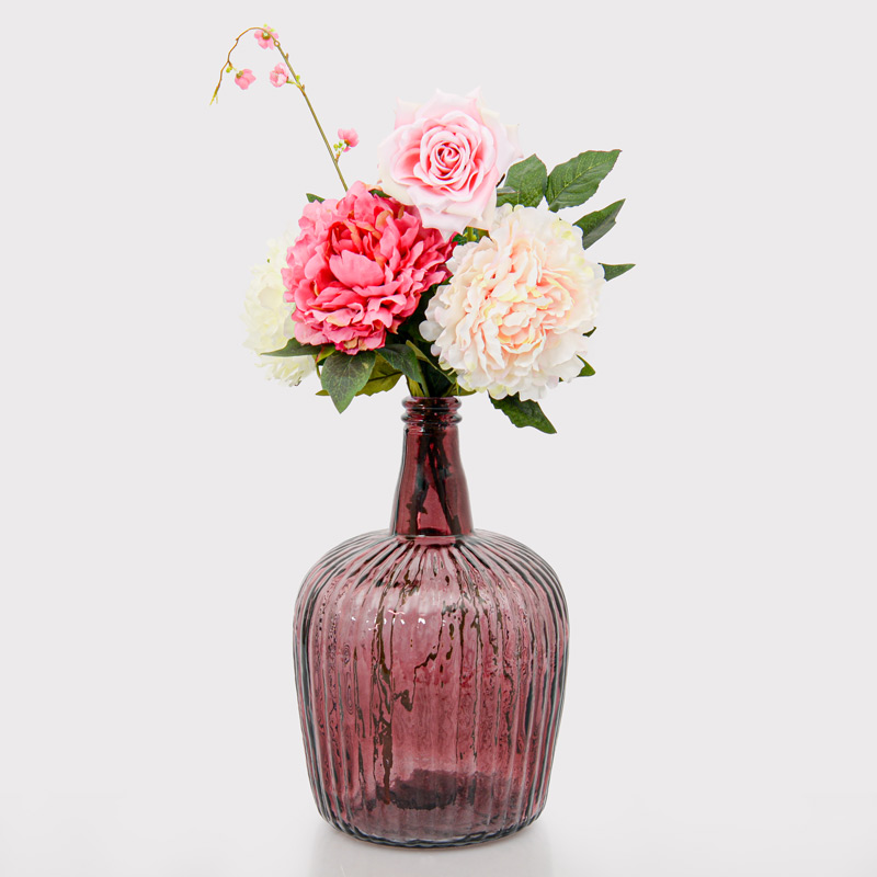 Vase Dame Jeanne 'Jutta' marron/rouge en verre recycle L'Incroyable